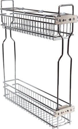 AQ бутылочница 150мм и 200мм, глубина 450мм 2-уровн., скрытого монтажа с доводчиком левая, хром 2